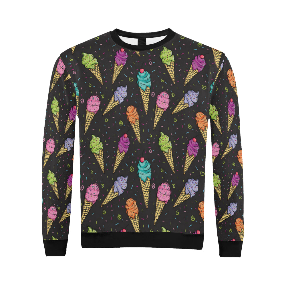 Ice Cream Pattern Print Design IC06 Men Long Sleeve Sweatshirt