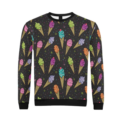 Ice Cream Pattern Print Design IC06 Men Long Sleeve Sweatshirt