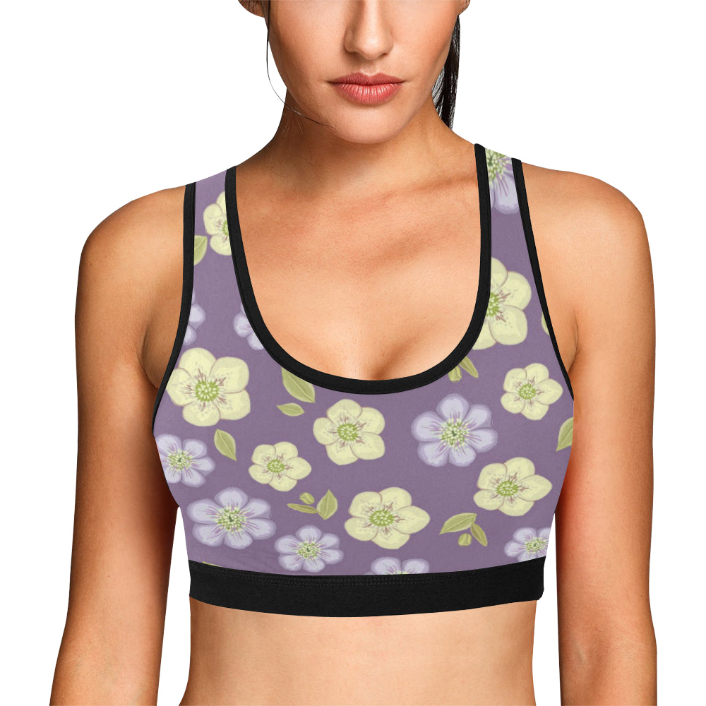 Anemone Pattern Print Design AM013 Sports Bra
