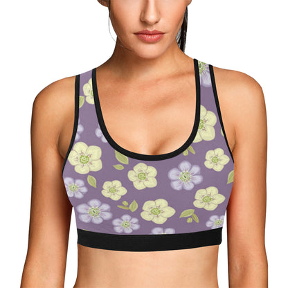 Anemone Pattern Print Design AM013 Sports Bra