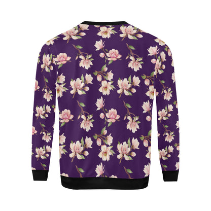 Magnolia Pattern Print Design MAG02 Men Long Sleeve Sweatshirt