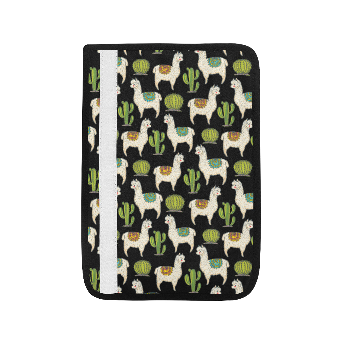 Alpaca Cactus Pattern Print Design 07 Car Seat Belt Cover