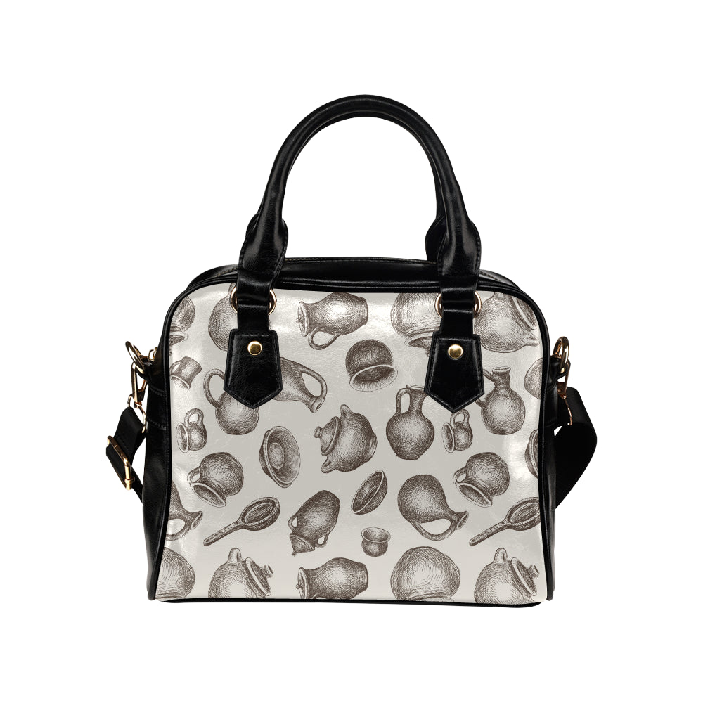 Pottery Pattern Print Design A01 Shoulder Handbag