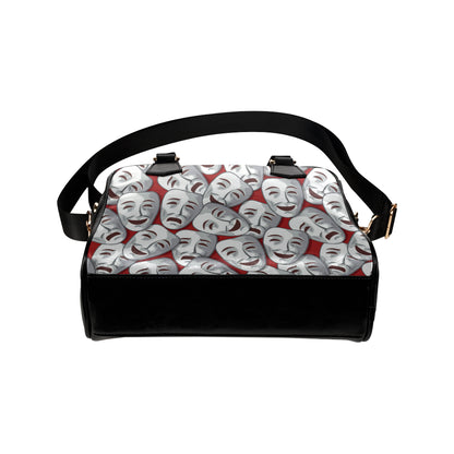 Acting Mask Pattern Print Design 01 Shoulder Handbag