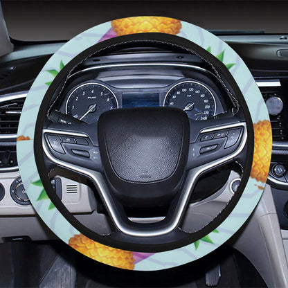 Pineapple Pattern Print Design PP05 Steering Wheel Cover with Elastic Edge