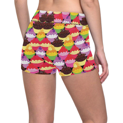 Cupcake Pattern Print Design CP02 Yoga Shorts