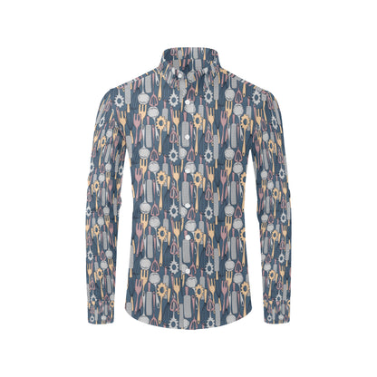 Cooking Kitchen Tools Pattern Print Design 05 Men's Long Sleeve Shirt