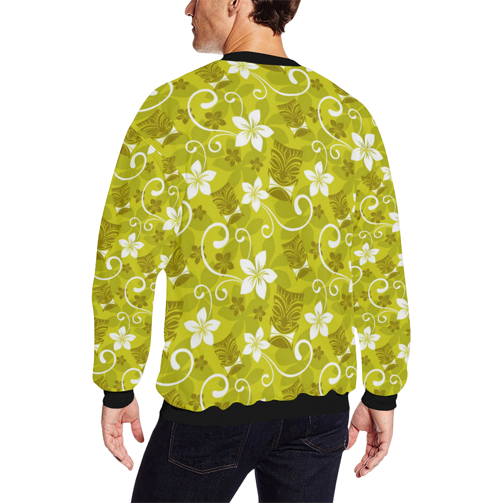 Hawaiian Themed Pattern Print Design H019 Men Long Sleeve Sweatshirt