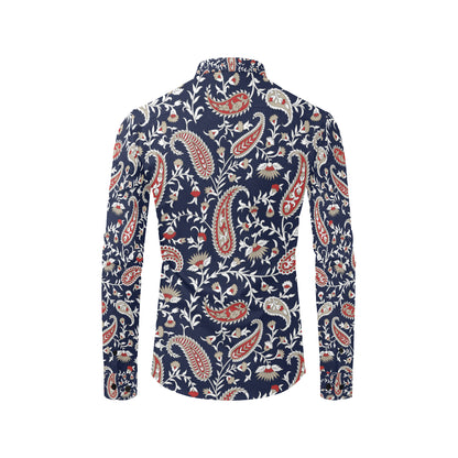 Paisley Pattern Print Design A05 Men's Long Sleeve Shirt