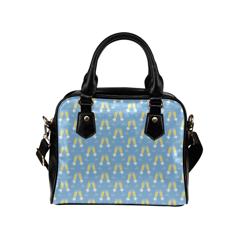 Champagne Pattern Print Design 06 Shoulder Handbag
