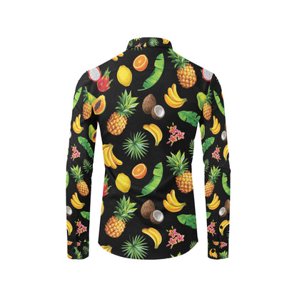 Tropical Fruits Pattern Print Design TF03 Men's Long Sleeve Shirt