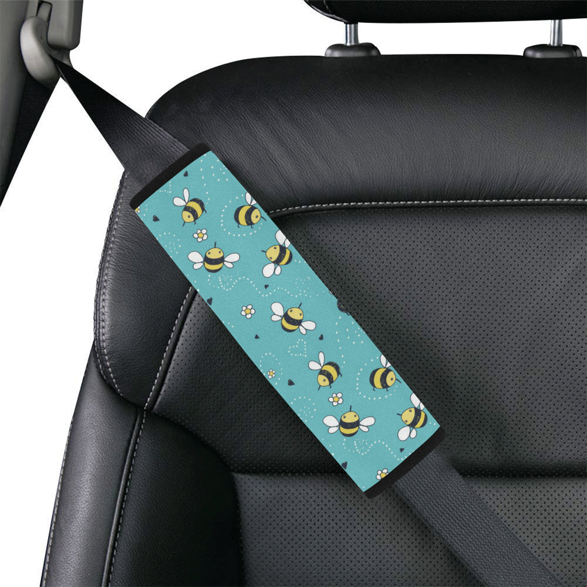 Bee Pattern Print Design BEE02 Car Seat Belt Cover
