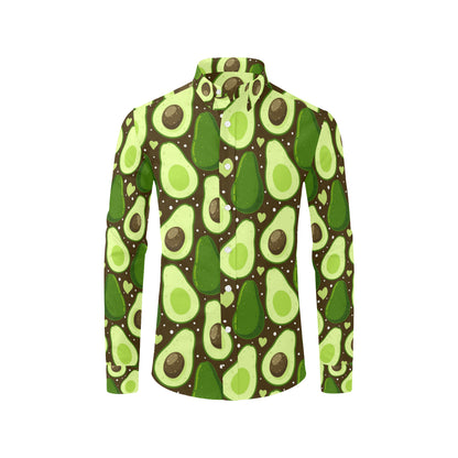 Avocado Pattern Print Design AC04 Men's Long Sleeve Shirt