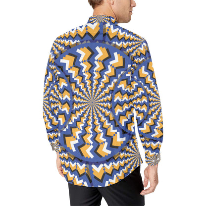 Optical illusion Pattern Print Design A01 Men's Long Sleeve Shirt