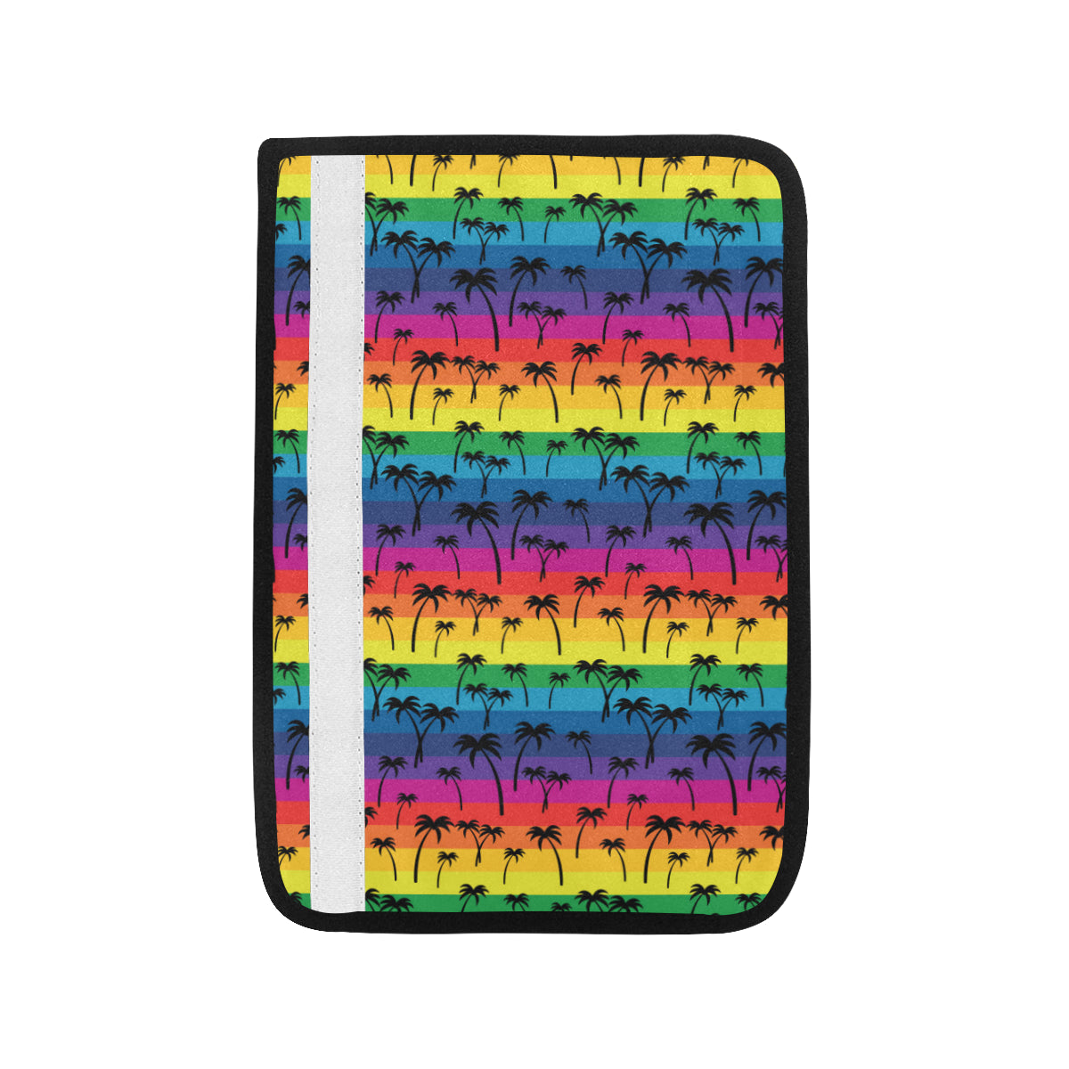 Palm Tree Rainbow Themed Print Car Seat Belt Cover
