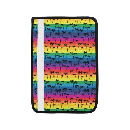 Palm Tree Rainbow Themed Print Car Seat Belt Cover
