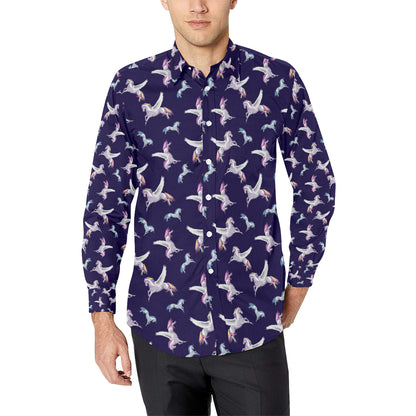 Pegasus Pattern Print Design 02 Men's Long Sleeve Shirt