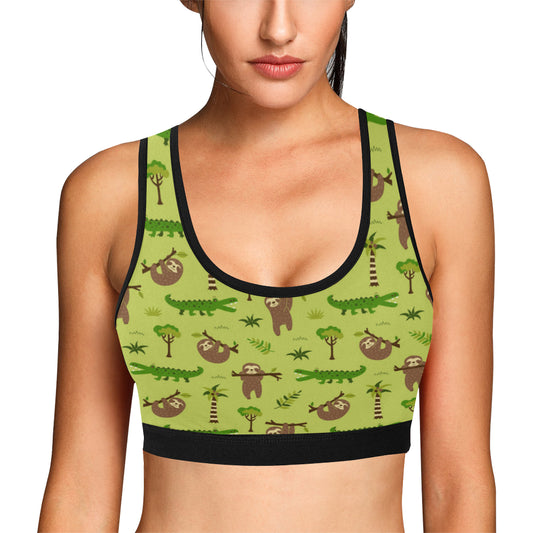 Alligator Pattern Print Design 04 Sports Bra