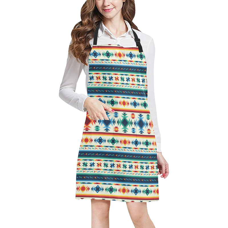 Aztec Pattern Print Design 02 Apron with Pocket