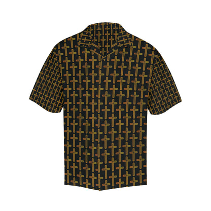Cross Pattern Print Design 02 Men's Hawaiian Shirt