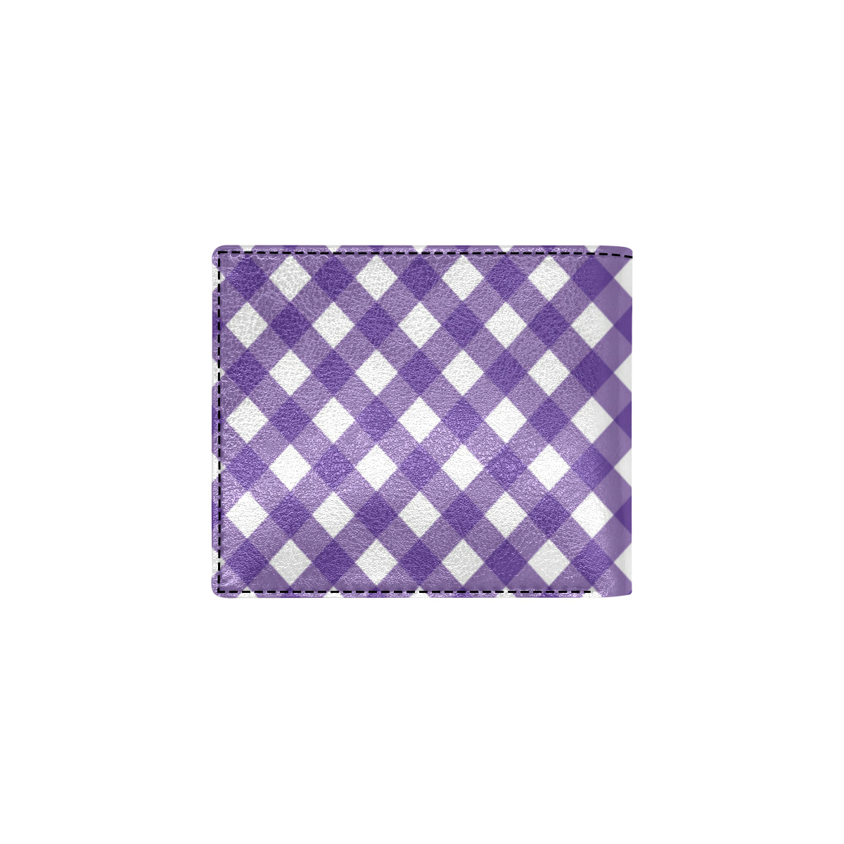 Gingham Purple Pattern Print Design 03 Men's ID Card Wallet