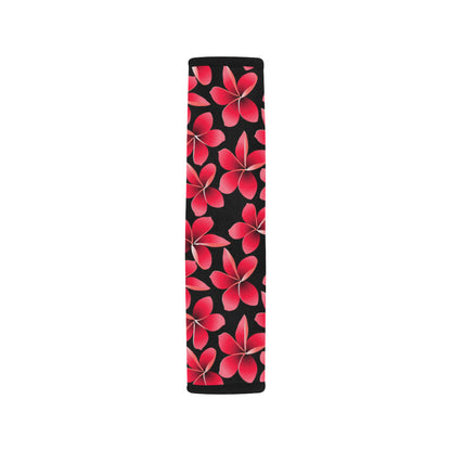 Red Plumeria Pattern Print Design PM025 Car Seat Belt Cover
