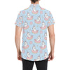 Donut Unicorn Pattern Print Design DN014 Men's Short Sleeve Button Up Shirt