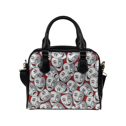 Acting Mask Pattern Print Design 01 Shoulder Handbag