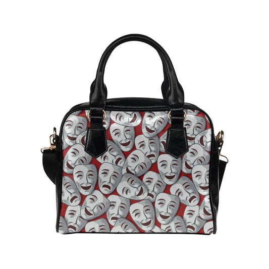 Acting Mask Pattern Print Design 01 Shoulder Handbag