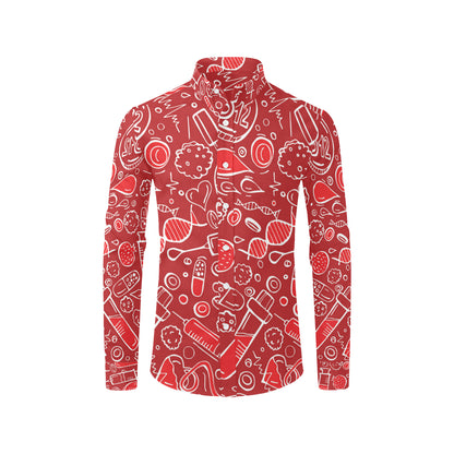 Phlebotomist Pattern Print Design A02 Men's Long Sleeve Shirt