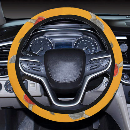 Banjo Pattern Print Design 02 Steering Wheel Cover with Elastic Edge