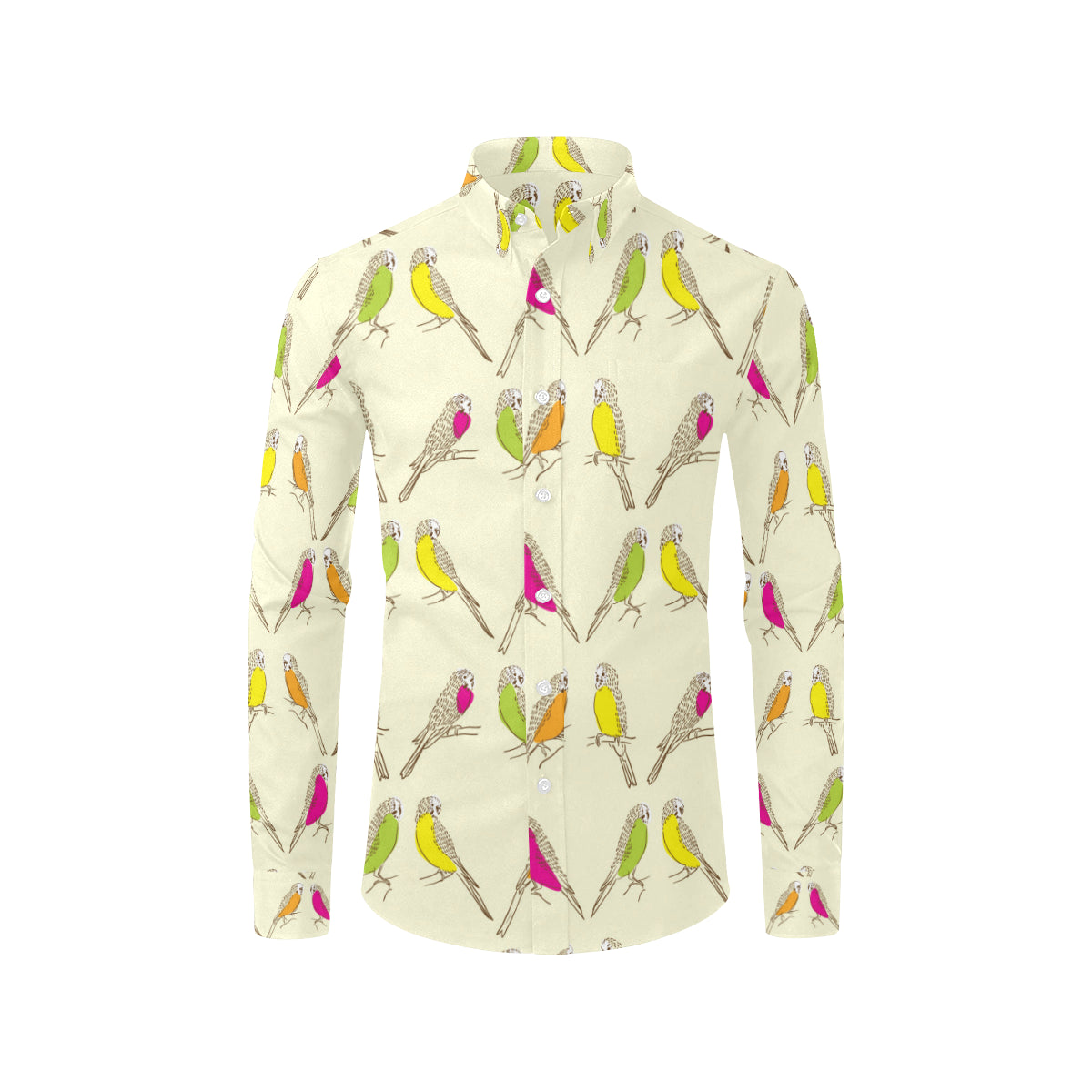 Parakeet Pattern Print Design A01 Men's Long Sleeve Shirt