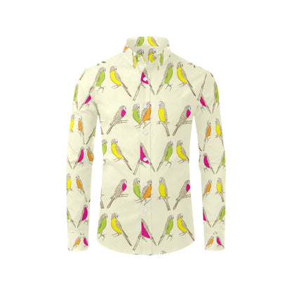 Parakeet Pattern Print Design A01 Men's Long Sleeve Shirt