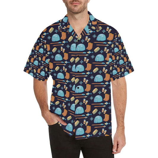 Eskimo Pattern Print Design 02 Men's Hawaiian Shirt