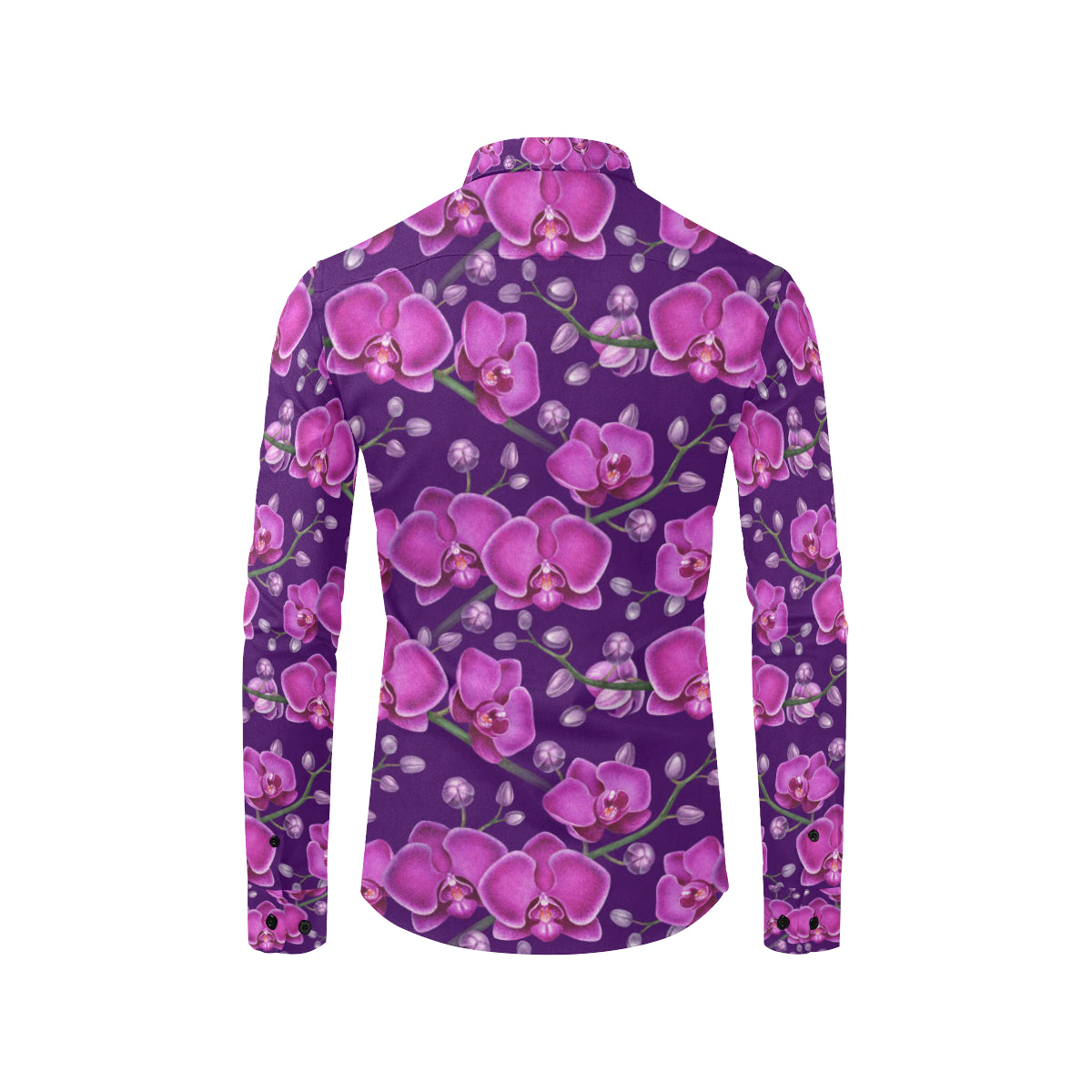 Orchid Pattern Print Design A03 Men's Long Sleeve Shirt