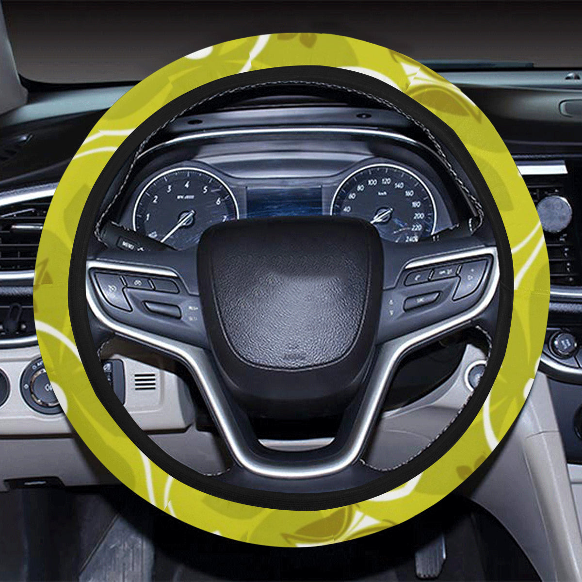 Hawaiian Themed Pattern Print Design H019 Steering Wheel Cover with Elastic Edge