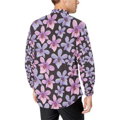 Orchid Pattern Print Design OR08 Men's Long Sleeve Shirt