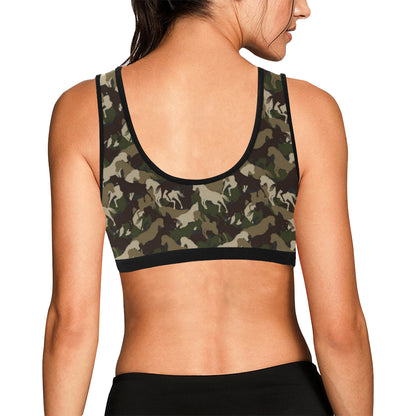 Horse Camo Themed Design Print Sports Bra