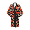 Red Hibiscus Pattern Print Design HB022 Women Kimono Robe