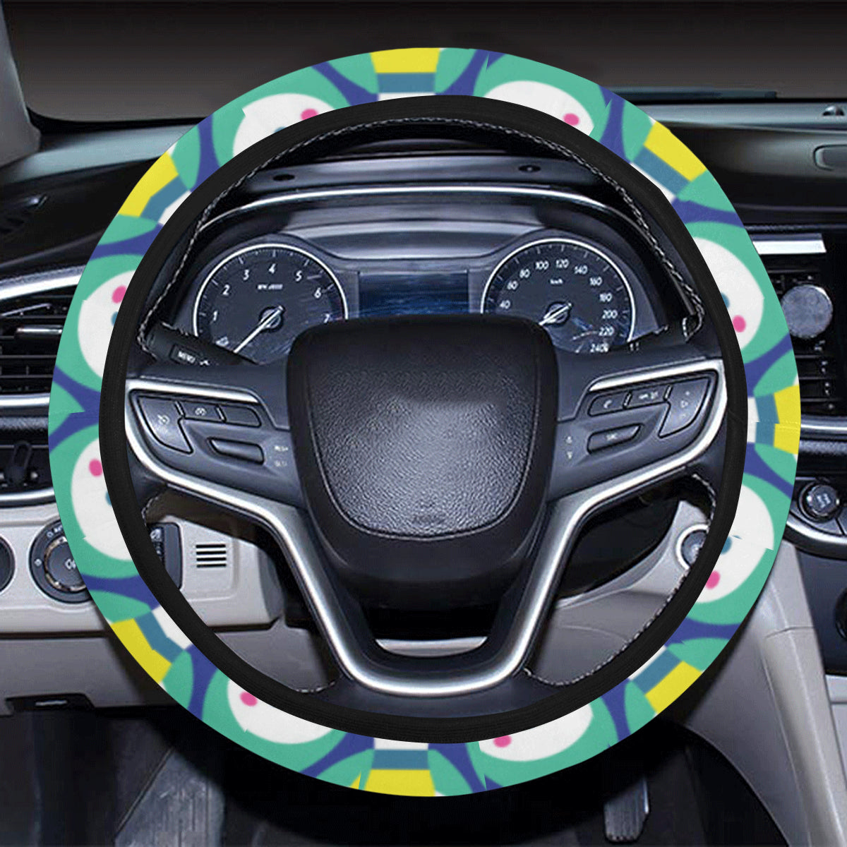 Bowling Pattern Print Design 04 Steering Wheel Cover with Elastic Edge