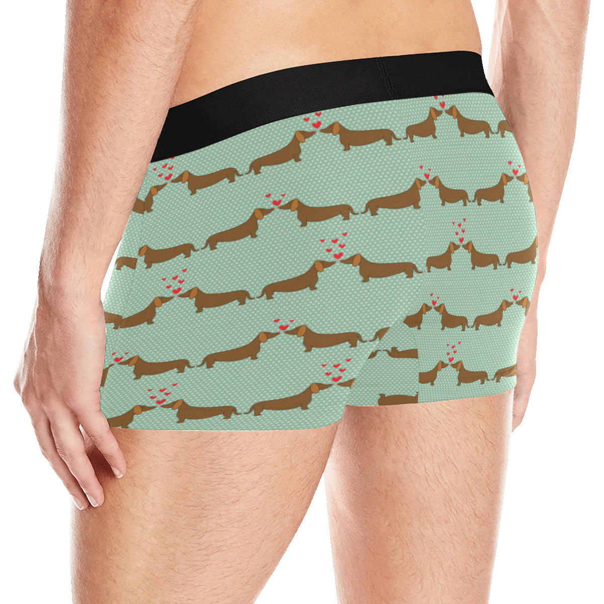 Dachshund Pattern Print Design 02 Men's Boxer Briefs