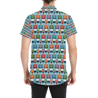 Nutcracker Pattern Print Design A02 Men's Short Sleeve Button Up Shirt