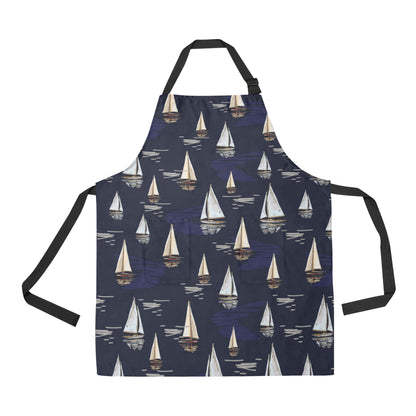 Sailing Ships Pattern Print Design A05 Apron with Pocket