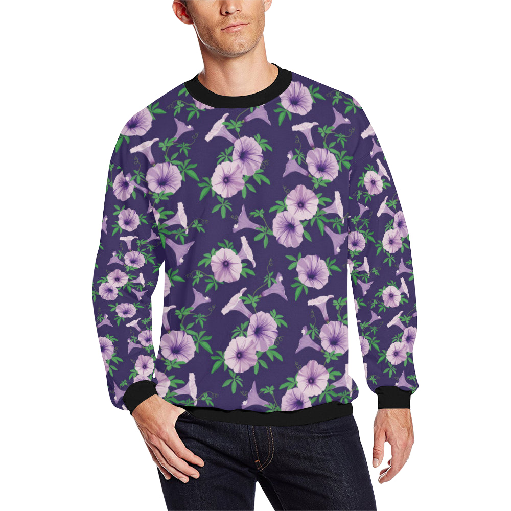 Morning Glory Pattern Print Design MG01 Men Long Sleeve Sweatshirt