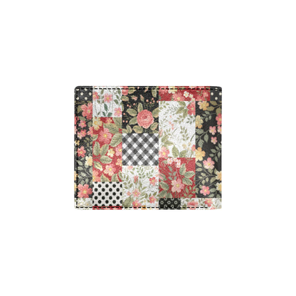Patchwork Flower Pattern Print Design 03 Men's ID Card Wallet