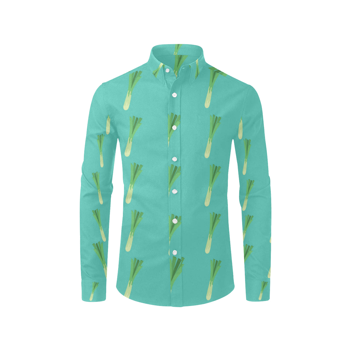 Leek Pattern Print Design 01 Men's Long Sleeve Shirt