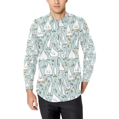 Goose Pattern Print Design 03 Men's Long Sleeve Shirt