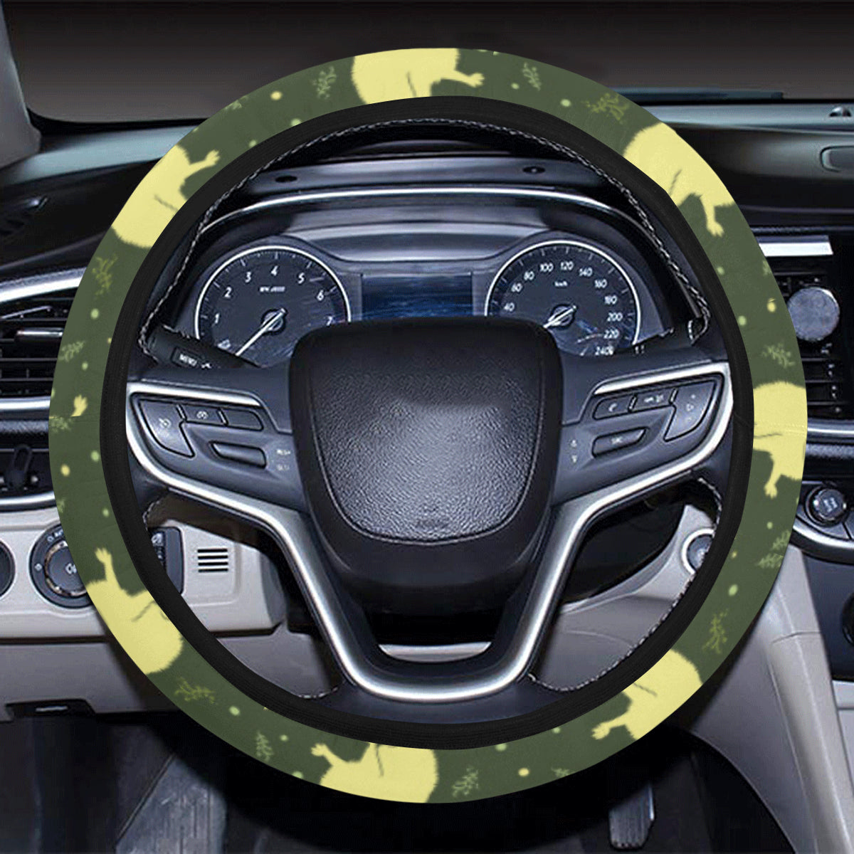 Capybara Pattern Print Design 03 Steering Wheel Cover with Elastic Edge