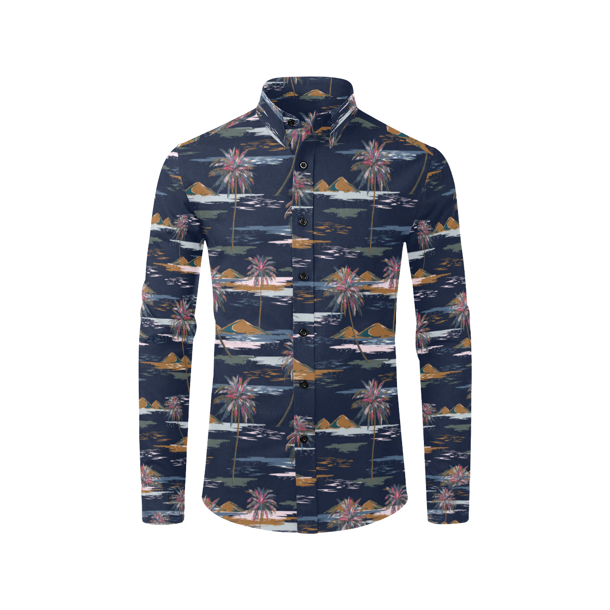 Pacific island Pattern Print Design A06 Men's Long Sleeve Shirt