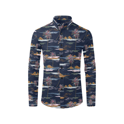 Pacific island Pattern Print Design A06 Men's Long Sleeve Shirt
